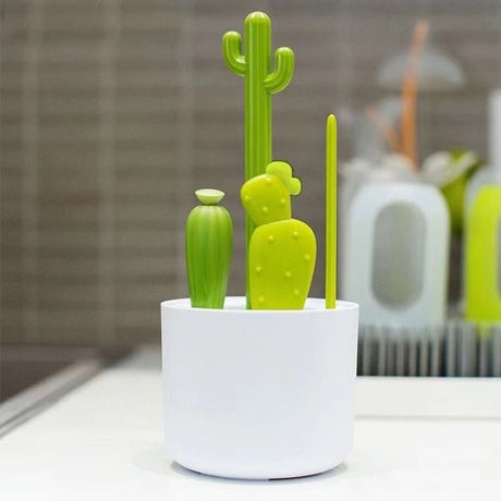 Bottle brush - bottle brush - cleaning brush - cactus shape - includes bottle brush, nipple brush, detail brush and straw brush - suitable for bottle drying rack