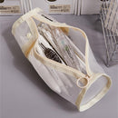 Pencil Case Pen Holder Transparent Large Capacity Off White 1 Piece