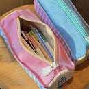 Pencil Case - Large Capacity - Cute and Lovely - Pink Check - 1 Piece