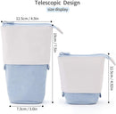 Pencil Case-Telescopic Pen Holder-Large Capacity-Light Blue-1 Piece