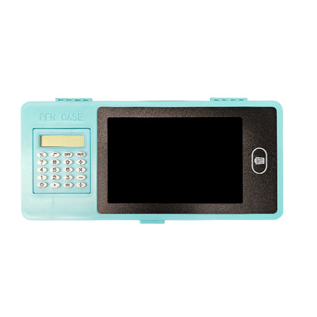 Pencil case - with writing pad and calculator - blue - 1 pack