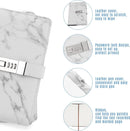 Diary with combination lock, waterproof leather, marble pattern, gray, 1 pack