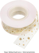 Gift ribbon - Mesh wrapping tape - Star pattern - 9 meters - 1 pack