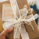 Gift ribbon - Mesh wrapping tape - Star pattern - 9 meters - 1 pack