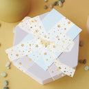 Gift ribbon - Mesh wrapping tape - Star pattern - 9 meters - 1 pack