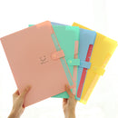 Folders - Snap closure - Accordion style - 5 compartments - Smiley face - 4 pieces