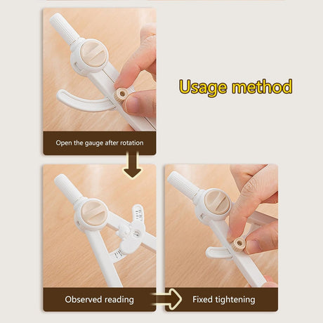 Compass - for drawing circles - adjustable scale - white - 1 piece