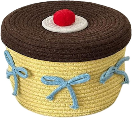 Storage Basket - Woven Cotton - Dustproof Desk Ornaments - 1 Pack