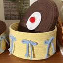 Storage Basket - Woven Cotton - Dustproof Desk Ornaments - 1 Pack