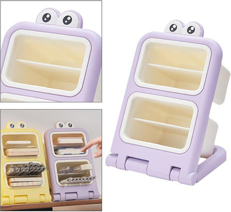 Storage Box - Fun Desk Decorations - Plastic Storage Bucket - Purple - 1 Pack