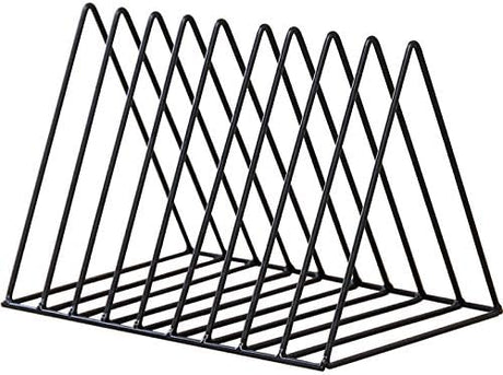 Bookends - Metal Stand - Folder - Black 9-Grid - 1 Pack