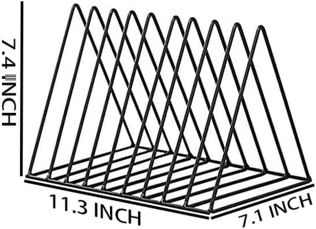 Bookends - Metal Stand - Folder - Black 9-Grid - 1 Pack