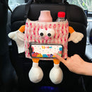 Car Key Box - Fun storage box for the car with hanging compartment - Scratch-resistant storage bag for the backseat - Handy car accessory - Large capacity - Pink