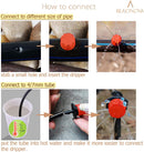 Drip Irrigation Emitters 50 Pieces Irrigation Drippers 360 Degree System Emitters Sprinklers Drip Irrigation 1/4 Inch Pipe Gardening (Red)