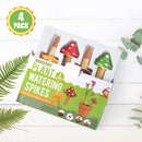 Self-Watering Spikes, Mushroom-Shaped Plant Watering Balls, Irrigation, Terracotta Watering Device, Garden Irrigation for Indoor and Outdoor Plants, 4-Pack