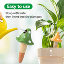 Self-Watering Spikes, Mushroom-Shaped Plant Watering Balls, Irrigation, Terracotta Watering Device, Garden Irrigation for Indoor and Outdoor Plants, 4-Pack