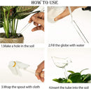 Self-watering globes, bird-shaped plant watering device, hand-blown, clear glass globe for indoor and outdoor plants, pack of 2