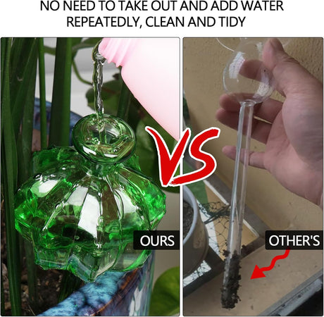 Self-watering planter. Watering devices for plants. Watering bulbs for plants. 4 plant watering bulbs. Green, cactus-shaped, self-watering bulbs, medium-sized. Gifts for plant lovers.