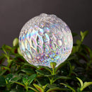 Glass Self-Watering Plant Balls, 2-Pack, Pearlescent, Clear Iridescent, Plant Watering Device, Diamond Pattern, Self-Watering Balls, Planter Insert, Decorative Holiday Watering Spikes