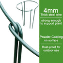 Plant Support Poles, 6-Pack Metal Peony Cages and Supports, Plant Support Cage for Garden Poles, Large Plant Support Ring for Outdoor and Indoor Use, Snake Plant, Peony, Flower Tendril (25cm W x 40cm H)
