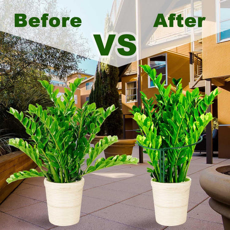 Plant Support Poles, 6-Pack Metal Peony Cages and Supports, Plant Support Cage for Garden Poles, Large Plant Support Ring for Outdoor and Indoor Use, Snake Plant, Peony, Flower Tendril (25cm W x 40cm H)