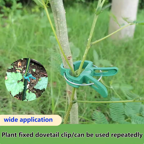 40 pieces plant clips, garden clips, plant clips, reusable tomato clips, multifunctional rattan plant clips, rose clips, sturdy cucumber clips, orchid clips, plant support, adjustable clips, green (20 large and 20 small)