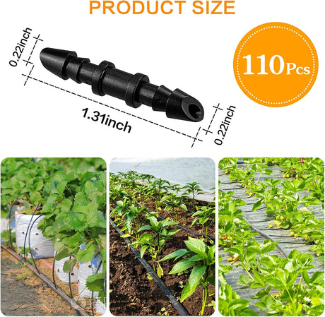 Drip Irrigation Couplings - Pack of 110 Couplings for 1/4