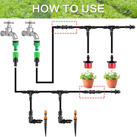 Drip Irrigation Couplings - Pack of 110 Couplings for 1/4