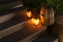 Waterproof outdoor solar lamp with candle flame effect, energy saving, warm white LED for patio, garden, lawn, terrace, tent, tree and garden - 2-pack
