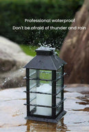 Waterproof outdoor solar lamp with candle flame effect, energy saving, warm white LED for patio, garden, lawn, terrace, tent, tree and garden - 2-pack