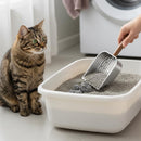 Cat Litter Scoop - Stainless Steel - Double Hole Design - Long Wooden Handle - Hanging Storage - 1 Pack