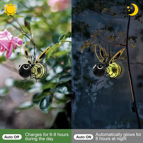 Hanging Bee Sun Garden Light Outdoor Decoration, Outdoor Statues, Figure Lighting Decorations for patio, balcony, garden ornament, housewarming (1 piece)