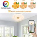 LED recessed ceiling light, 48W dimmable flower shape ceiling lamp, 14.8 inch 3 CCT, close to the ceiling, suitable for bedroom, hallway, living room,