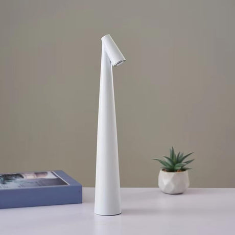 Portable LED Table Lamp with Touch Sensor, Metal Desk Lamp with 3 Brightness Levels, Rechargeable Night Light with 3 Colors Touch Control for Bedside and Dining Room (White)