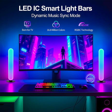 RGB light strip, smart LED light strip suitable for room size, three control modes, dynamic music synchronization mode, USB interface