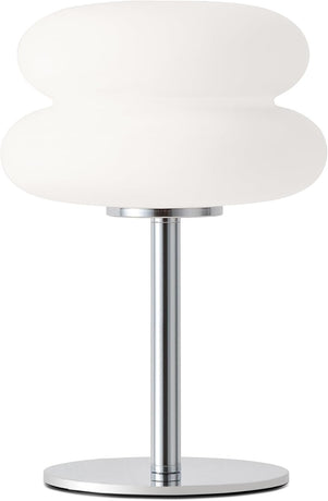White mushroom lamp, mid-century modern bedside lamp, dimmable retro egg tart bedside lamps, atmospheric home lighting, cute bedroom and living room lamps (no glass)