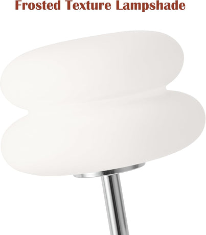 White mushroom lamp, mid-century modern bedside lamp, dimmable retro egg tart bedside lamps, atmospheric home lighting, cute bedroom and living room lamps (no glass)