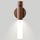 Night light with motion sensor, indoor lamp with LED, magnetic and portable lighting, no plug, USB charging function, wall lamp for hallway, bedroom, wardrobe, table, stairwell, cupboard, kitchen, etc., walnut