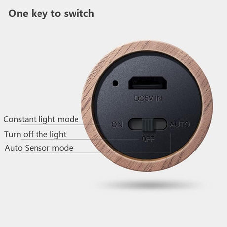 Night light with motion sensor, indoor lamp with LED, magnetic and portable lighting, no plug, USB charging function, wall lamp for hallway, bedroom, wardrobe, table, stairwell, cupboard, kitchen, etc., walnut