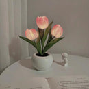 Tulip night light, rechargeable LED night lamp, floral table lamp for bedroom living room birthday party desktop home decoration