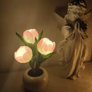 Tulip night light, rechargeable LED night lamp, floral table lamp for bedroom living room birthday party desktop home decoration