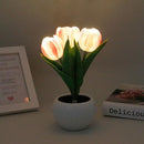 Tulip night light, rechargeable LED night lamp, floral table lamp for bedroom living room birthday party desktop home decoration