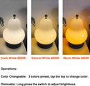 5W LED Portable Night Light, French Retro Milky Pear Shaped Gourd Table Lamp, Dimmable Color Changing Desk Lamp, Battery Operated and Rechargeable with USB Cable, Milky Yellow Table Lamp