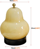 5W LED Portable Night Light, French Retro Milky Pear Shaped Gourd Table Lamp, Dimmable Color Changing Desk Lamp, Battery Operated and Rechargeable with USB Cable, Milky Yellow Table Lamp