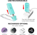 Reading Lamp for Books, USB Rechargeable, LED Clip for Reading Lights, Reading Lights for Books in Bed, Small Book Light, Brightness Adjustable for Eye Protection - Blue