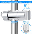 Shower Head Holder - Universal 16-27mm Connection - Adjustable Height - 360 Degree Rotatable