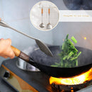 TsunNee 2PCS Stainless Steel Kitchen Utensil Set, 304 Stainless Steel Wok Spatula and Soup Ladle Set with Long Heat-Resistant Wooden Handle
