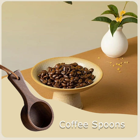 Wooden Coffee Measure Cup - Coffee Measuring Cup, Wooden Coffee Tools, Wooden Coffee Measure Cup | Natural Wooden Coffee Measure Cup, Luxury Spoon Tool with Long Handle, AC