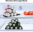 Forhandy 3 pcs bottle holders, refrigerator, non-slip, stackable, refrigerator, organizer, bottles, foldable for storing beer, drinks, mineral water (black)