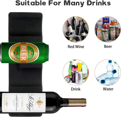 Forhandy 3 pcs bottle holders, refrigerator, non-slip, stackable, refrigerator, organizer, bottles, foldable for storing beer, drinks, mineral water (black)